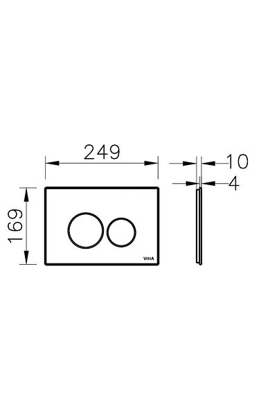 VitrA Clapeta De Actionare Din Sticla Alba, Actionare Dubla, 249x169 Mm, Colectia Origin