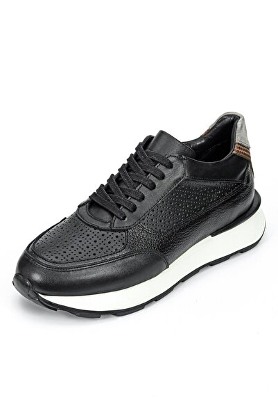 Byterre Alberto black genuine leather handmade men's sports shoes