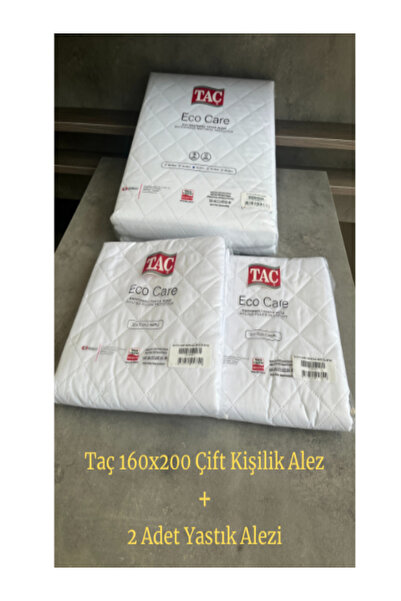 Taç Crown Quilted Liquid Proof Mattress Pad 160X200 and 2 Pillow Mattresses