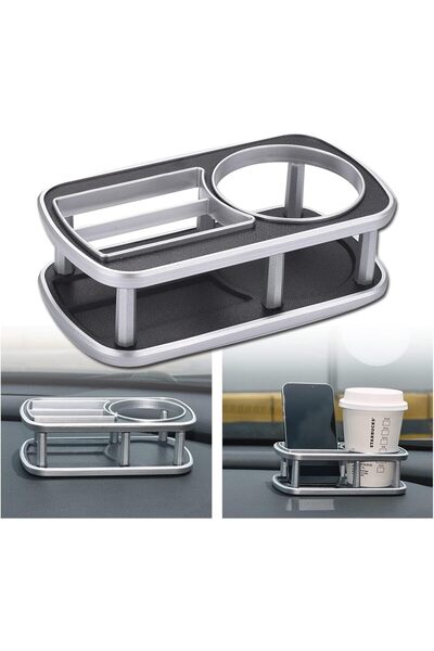 Arabest منظم متعدد الوظائف لحامل أكواب السيارة للوحة القيادة، وحامل هاتف عالمي