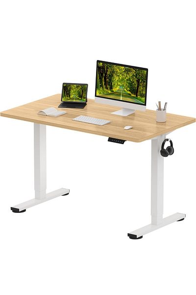 Mahmayi FlexiSpot Electric Standing Desk 120x65 cm, Height Adjustable Spacious Desk - Coco Bolo