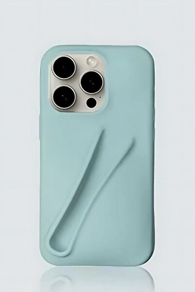 TAKIŞTIR Turkuaz Renk Ruj Koyulabilen 13 Pro Max Telefon Kılıfı