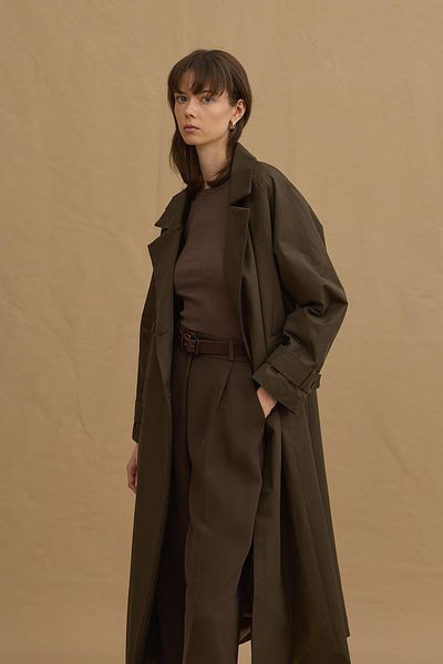Fahhar Maxi Trench Coat Παπούτσια Χακί