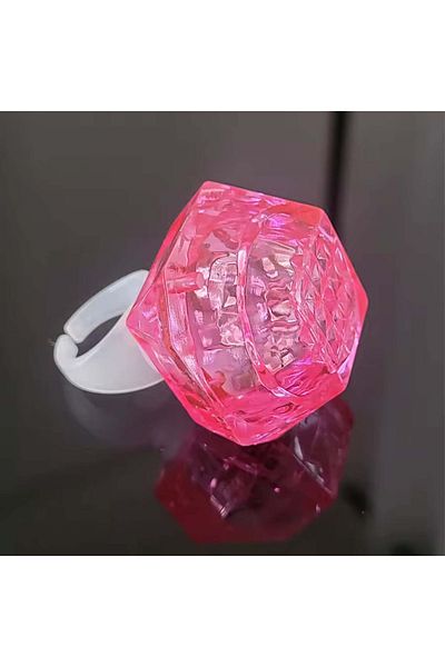 Skygo Crystal Designed Led Glow Lighted 3 Mode Pink Ring 3.5 X 5 cm