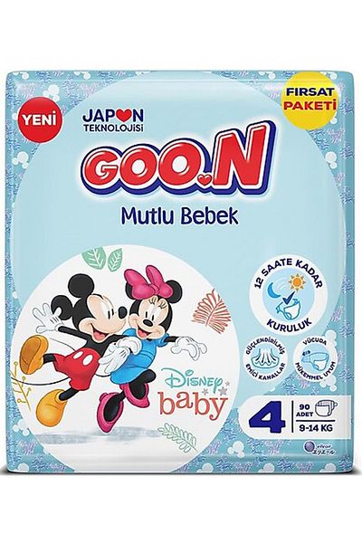 Selpak Goon Happy Baby Diaper Size:4 (9-14kg) Maxi 180 Pieces Economic Opportunity Pk