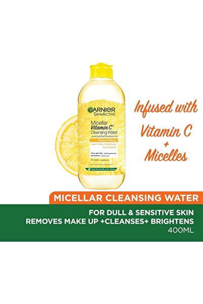 Garnier غارنيه ماء ميسلار فتامين سى يلطف 400مل الاصفر 8094