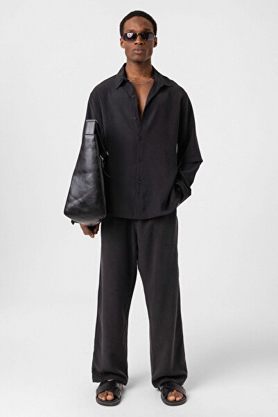 Vamos Чорний оверсайз-топ з двома рукавами