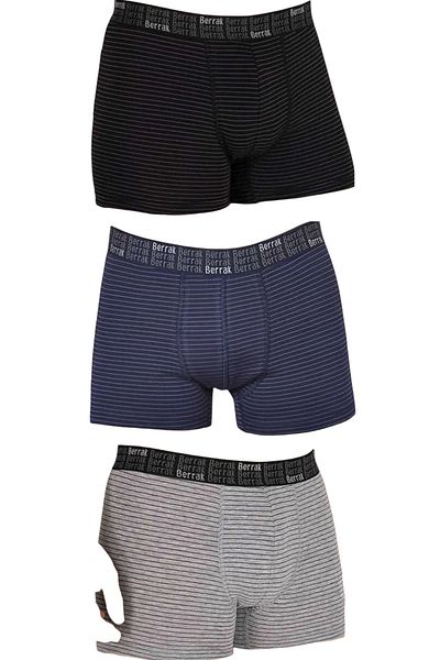 Fanilam Berrak Men's Lycra Striped Boxers Flexible, Comfortable and Breathable 3-Piece