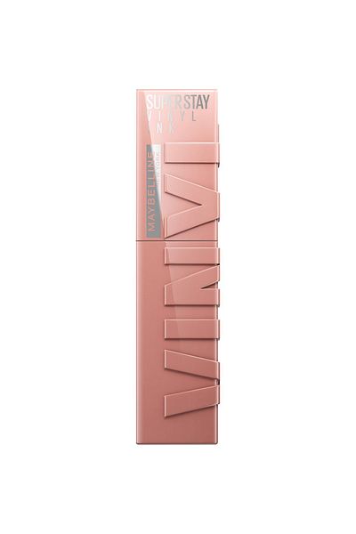 Maybelline New York أحمر شفاه لامع مقاوم للتلف طويل الأمد من سوبر ستاي فينيل إنك نودز، كابتيفيتد
