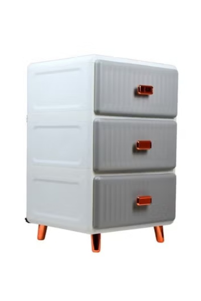 MAAS 3-Tier Storage Drawer Cabinet White/Grey 40x445x69 cm