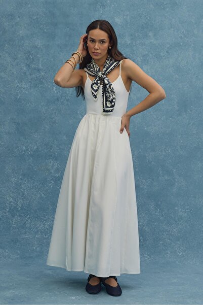 Fahhar Ecru Colored Bias Skirt