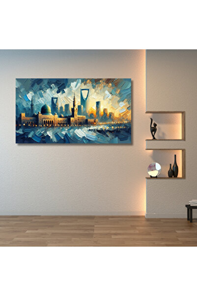 bizden alınır güvenli alışverişin adresi Yağlı Boya Görünümlü Soyut Kanvas Ta...