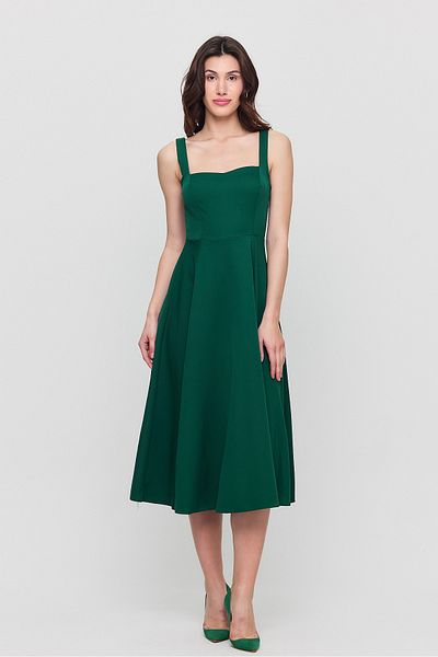 Ceylen Διπλό φόρεμα με τετράγωνο γιακά Midi Length