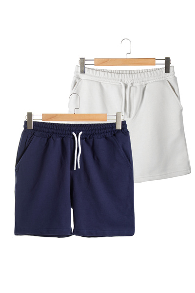 ADEGO مجموعة من شورتات برمودا وبرمودا للرجال باللون الأزرق الداكن والأبيض الأ...