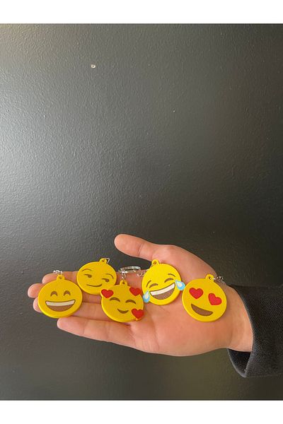 3Cup Design 10 Pieces Emoji Key Set Gift Keychain