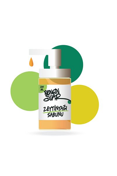 Rengin Suar Liquid Olive Oil Soap 200 ml – Glass Bottle Olive Oil Liquid Soap