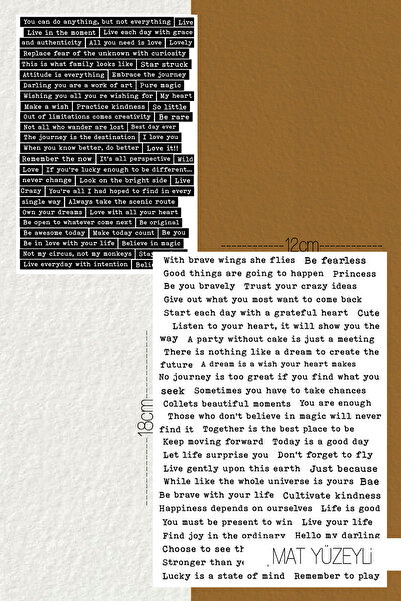 SelisCraft İngilizce Kelime Cümle Sticker Seti 01-02 Bullet Journal / Defter ...