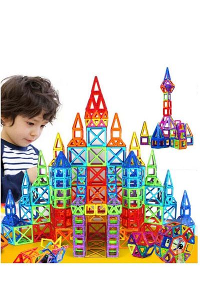 COOYA 207 Pieces Durable Building Block Toys Colorful Solid Geometry Magnetic Set