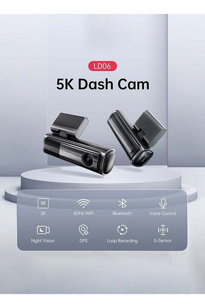 Gerenic LINGDU LD06 5K/4K/2.5K Dash Cam 5GHz WiFi&GPS, Enhanced Super Night Vision with WDR