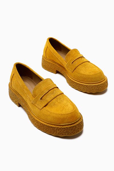 Limoya Bojan Mustard Suede Χοντρή Σόλα Casual Γυναικεία Παπούτσια