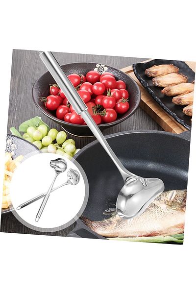 TARIK HOME 30 cm Stainless Steel Duck Mouth Long Handle Tableware Ladle