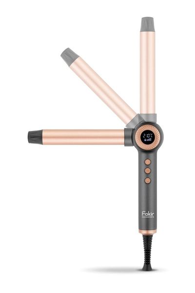 Fakir Ion Fusion Hair Curler, Foldable Head, Ceramic with Argan Oil, Ion, 10 temp, LCD, Case and Glove