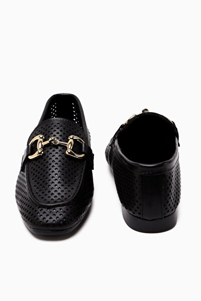 Limoya Gazali Black Buckle Women's Ballerinas