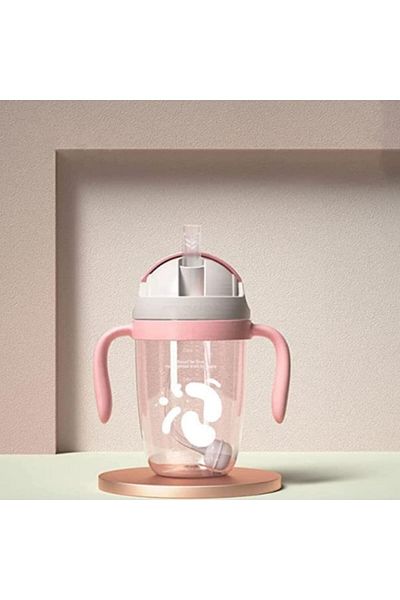 COOYA Sippy Cups for 6+ Months Baby, Baby Water Bottle with Simple Flip-Top Lid, 360°Spill-Free Cup (Pink)