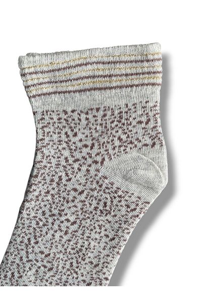 Line Smart Γυναικείες κάλτσες 6 τεμαχίων καφέ Glitter Half Conch Booties