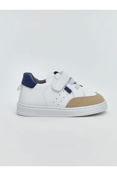LC Waikiki White Lace and Velcro Faux Leather Baby Boy First Step Shoes