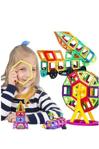 COOYA 207Pcs Colourful Sturdy Magnetic Building Blocks Toys Set,Educational Funny Magnet Tiles for Kids