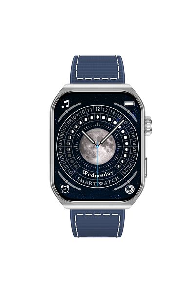 Swiss Military Alps3 Smartwatch 1.96'' AMOLED,BT Calling,Fitness Tracking,Wireless Charging,7-Day Battery-Blue