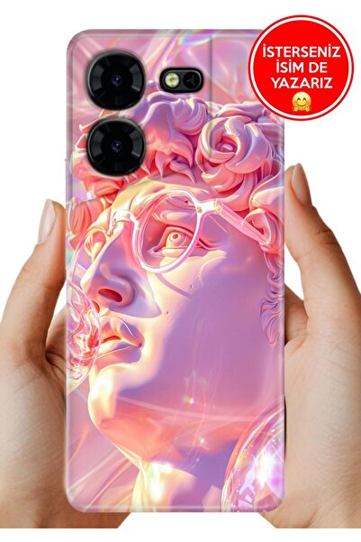 TECNO Pova 5 Pro Kılıf Desenli Rubber Lens Korumalı Silikon Pinkom