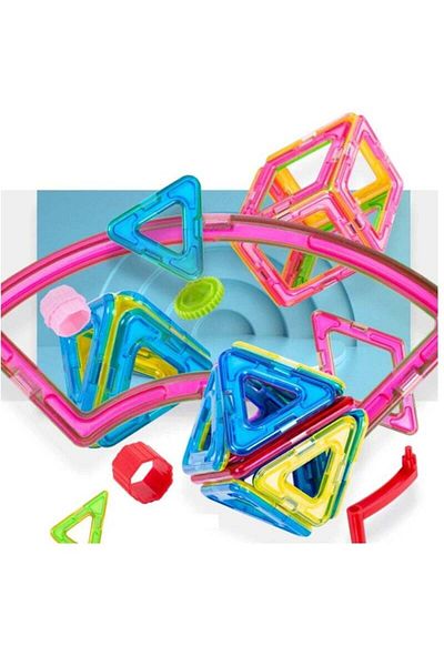 COOYA 207 Pieces Durable Building Block Toys Colorful Solid Geometry Magnetic Set
