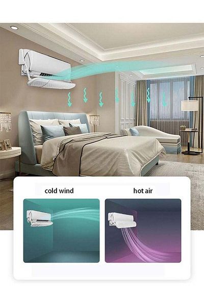 COOYA Retractable Air Conditioner Deflector, Adjustable Air Diverter Cover Telescopic Anti-Wind Baffles