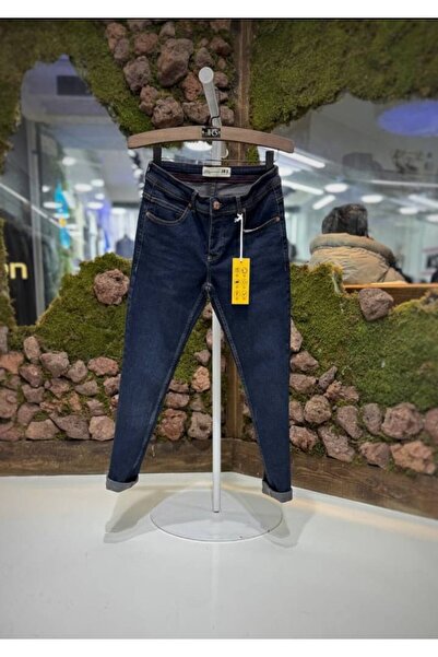 JR3 Erkek Kot Pantolon Regular Rahat Kesim  Jean Mavi