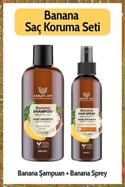 ASHLEY JOY Özel Hızlı Uzamaya Yardımcı Vegan Keratin Içeren Banana Saç Koruma...