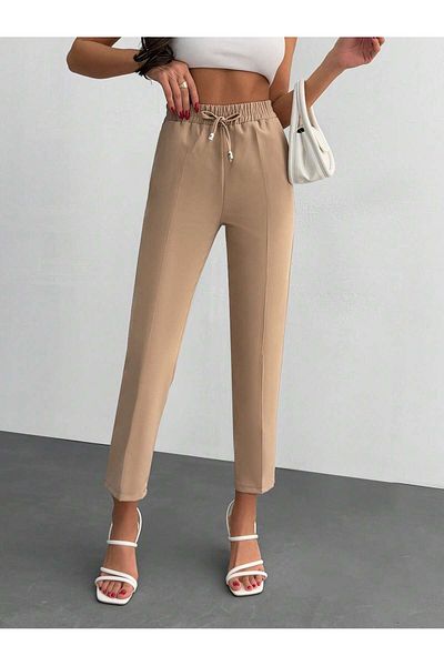 forte bella Basic Comfortable Trousers with Elastic Waist