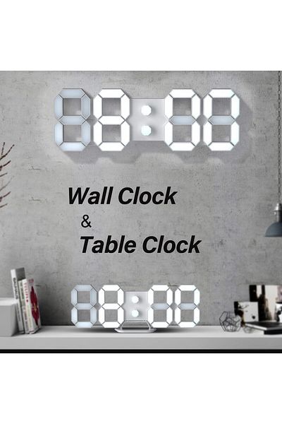 COOYA 3D Digital Alarm Clock, LED with Brightness Adjustable, USB Charging and 12/24 Hour Display