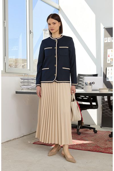 Fatma Atasoy Double Stone Pleated Skirt