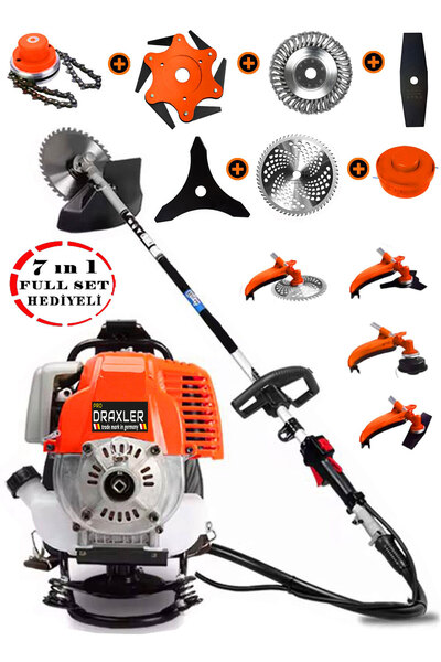 Pro Draxler Germany DP-463 7 İN 1 Sırt Tipi Benzinli Motorlu Ot Çalı Tırpanı ...