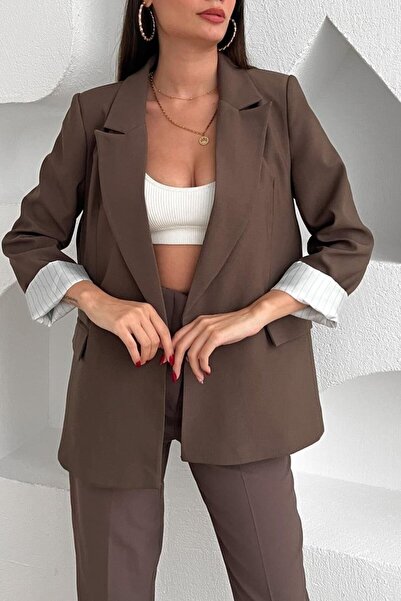 Suziş Women's Unstitched Lining Striped Padded Jacket 9300