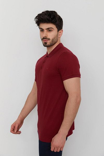 Cazador Μπλουζάκι Polo Neck Slim Fit Pique απλό βαμβακερό μπλουζάκι