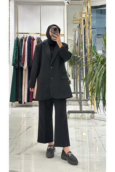 She Olive Double Button Blazer Jacket