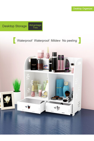 KidLe Desktop Bookshelf,High-Capacity Desk Organizer Simple Desktop Cosmetic Organiser