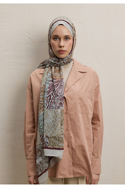 Fresh نمط باتش بيزلي من الحرير كريب شال الأرض