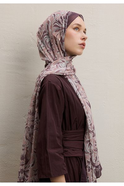 Fresh Laura Pattern Silk Rep Shawl Roseberry