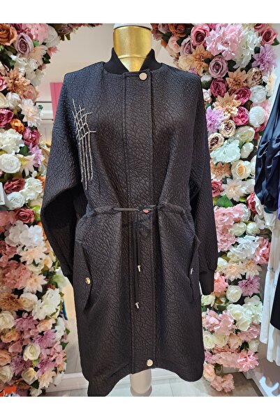 Kayra kadın siyah fermuarlı ceket