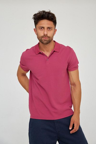 Cazador Μπλουζάκι Polo Neck Slim Fit Pique απλό βαμβακερό μπλουζάκι