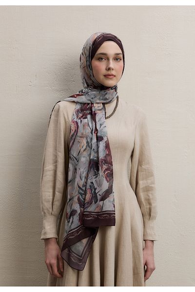 Fresh Margot Delen Silk Crepe Shawl Dark Burgundy